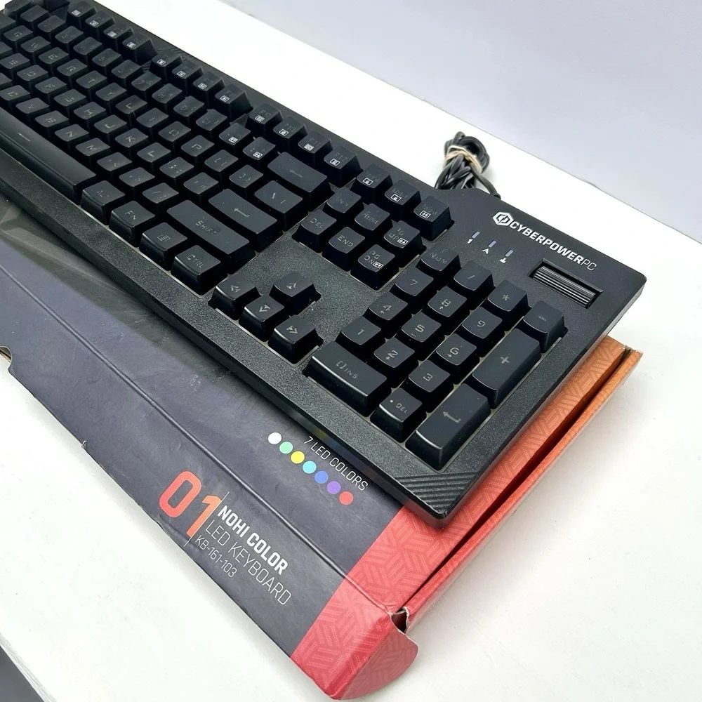 Cyberpower PC Wired LED Gaming Keyboard Play Ready NOHI 01 KB-161-306